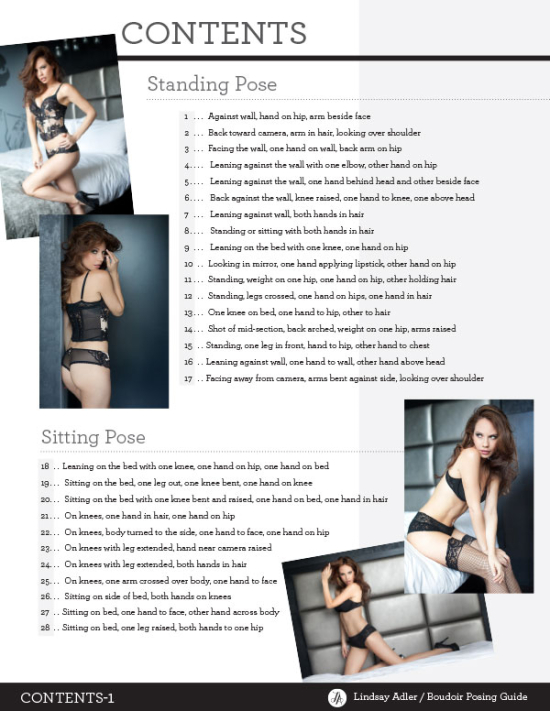 Boudoir Posing Guide Table of Contents - Lindsay Adler Photography