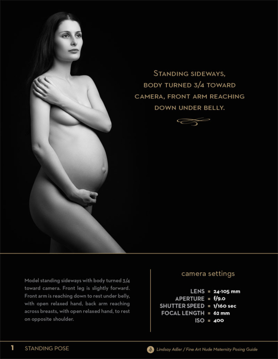 Fine Art Nude Maternity Guide by Lindsay Adler - model posing with hand on stomach